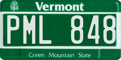 VT license plate PML848