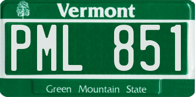 VT license plate PML851