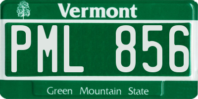 VT license plate PML856