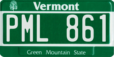 VT license plate PML861