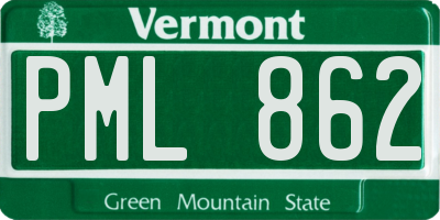 VT license plate PML862