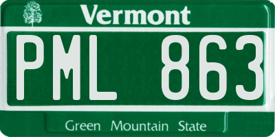 VT license plate PML863