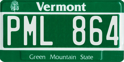 VT license plate PML864