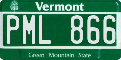VT license plate PML866