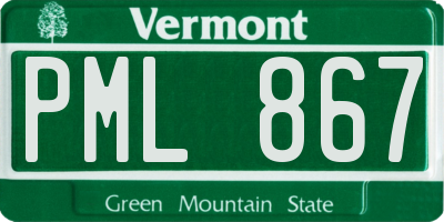 VT license plate PML867