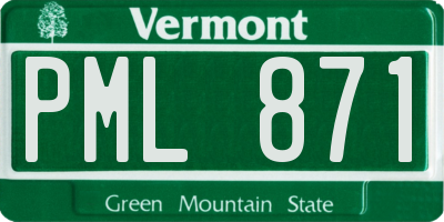VT license plate PML871