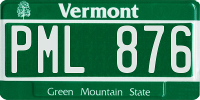 VT license plate PML876