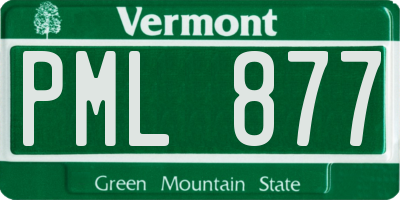 VT license plate PML877