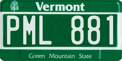 VT license plate PML881