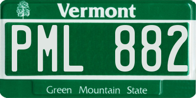 VT license plate PML882