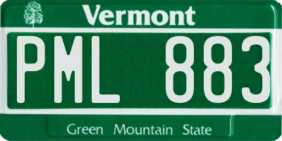 VT license plate PML883