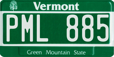 VT license plate PML885