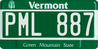 VT license plate PML887