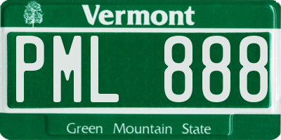 VT license plate PML888