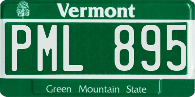 VT license plate PML895