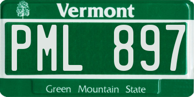 VT license plate PML897