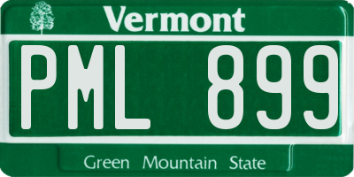 VT license plate PML899