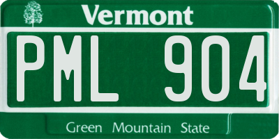 VT license plate PML904