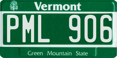 VT license plate PML906