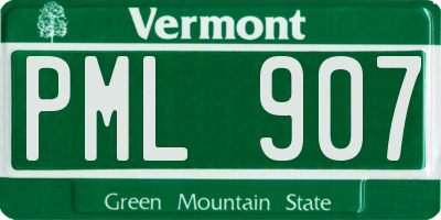 VT license plate PML907