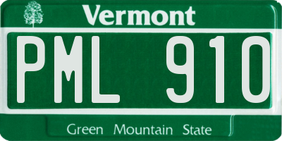 VT license plate PML910