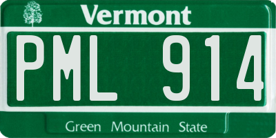 VT license plate PML914