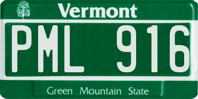 VT license plate PML916