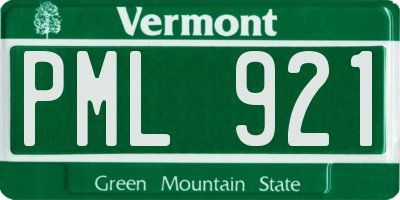 VT license plate PML921