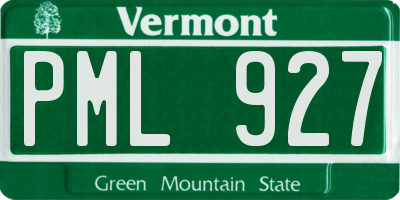 VT license plate PML927