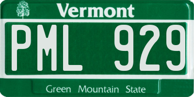 VT license plate PML929