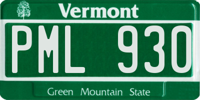 VT license plate PML930
