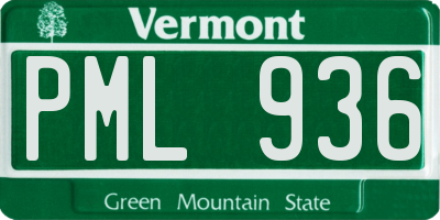 VT license plate PML936