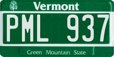 VT license plate PML937