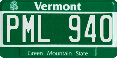 VT license plate PML940