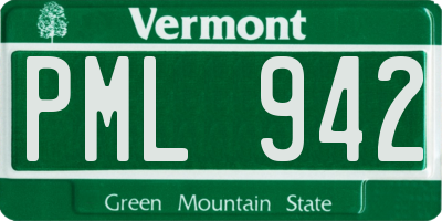 VT license plate PML942