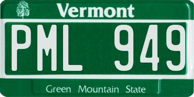 VT license plate PML949