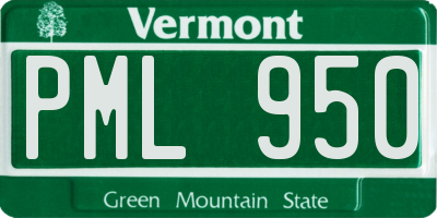 VT license plate PML950