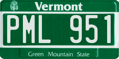 VT license plate PML951