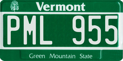 VT license plate PML955