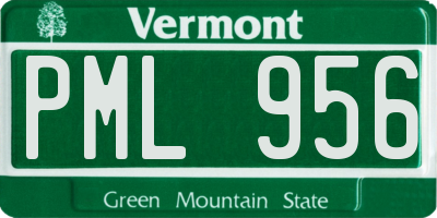 VT license plate PML956