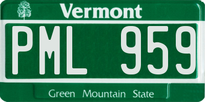 VT license plate PML959