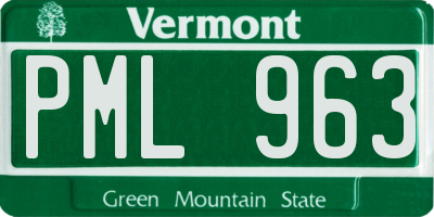 VT license plate PML963
