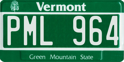 VT license plate PML964