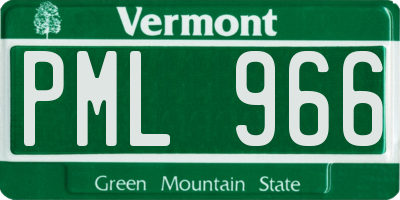 VT license plate PML966
