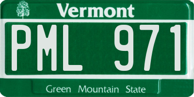 VT license plate PML971