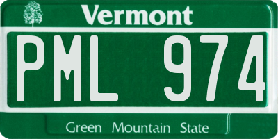 VT license plate PML974