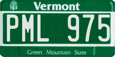 VT license plate PML975