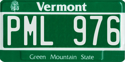 VT license plate PML976