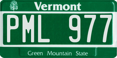 VT license plate PML977