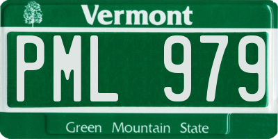 VT license plate PML979